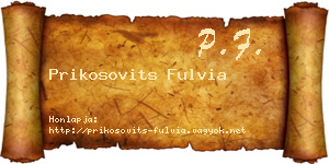Prikosovits Fulvia névjegykártya